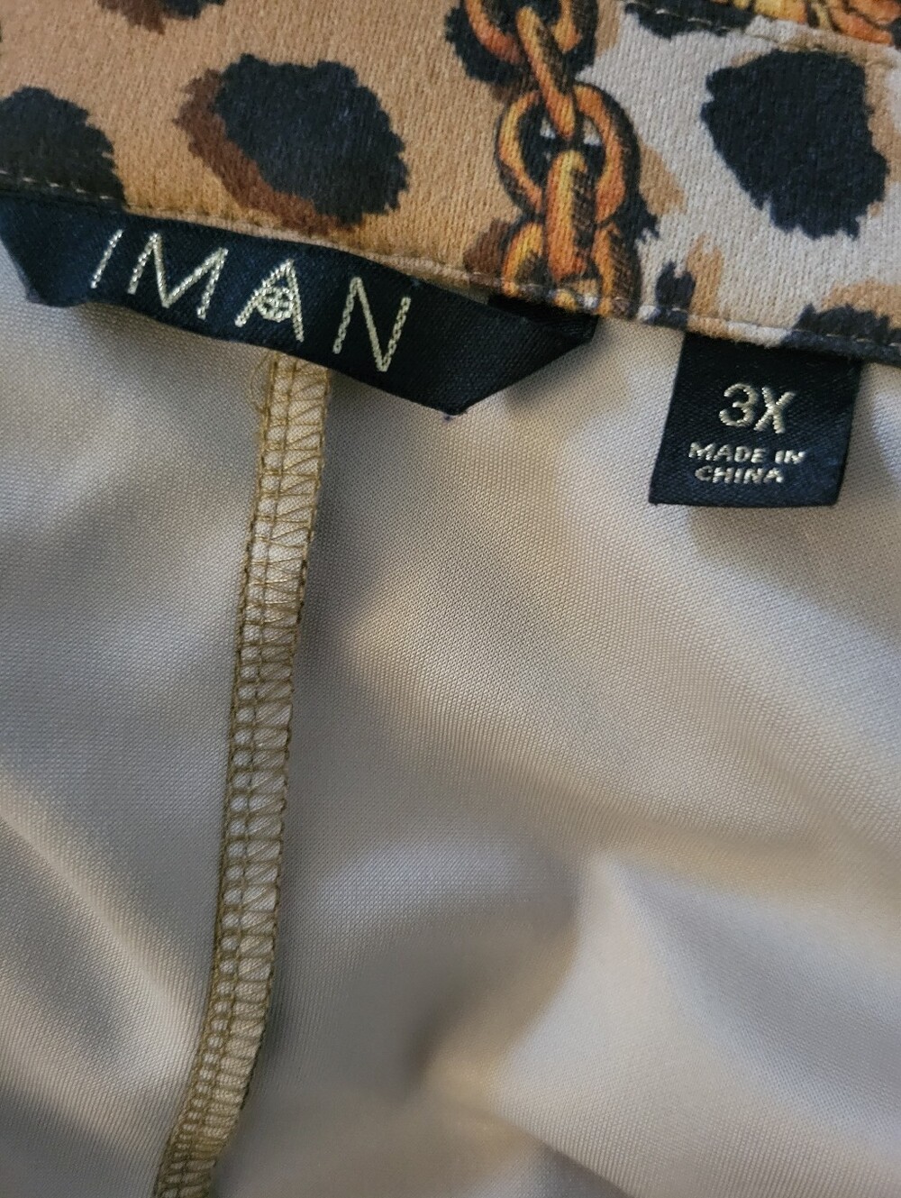 IMAN Global Chic Luxe Faux Micro Suede Topper Jacket Leopard Chainlink Scroll 3X - Picture 10 of 11